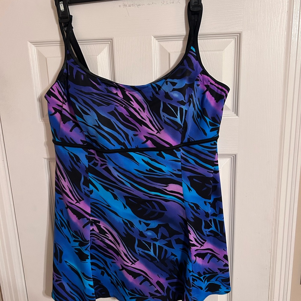 Women's Plus Blue and Purple Swimsuit